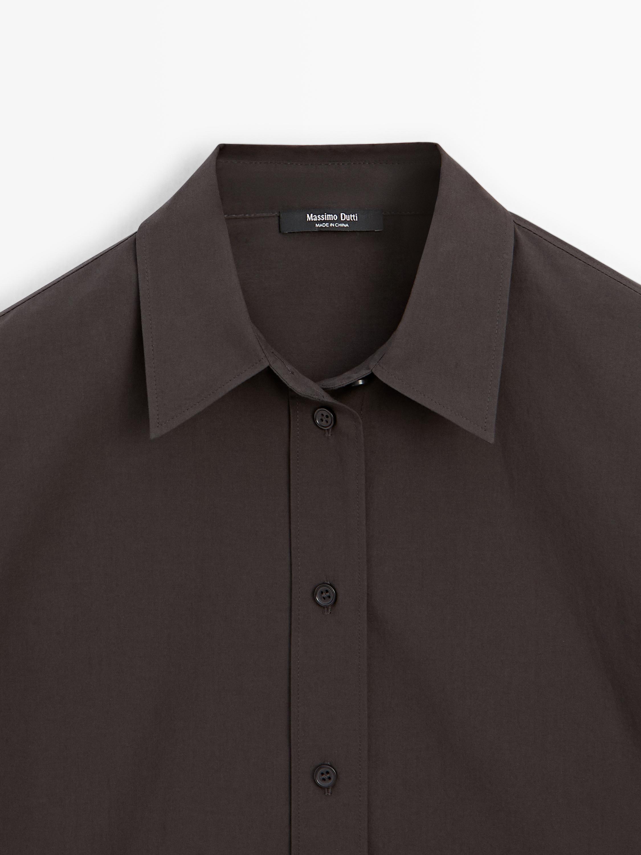 Long 100% cotton poplin shirt